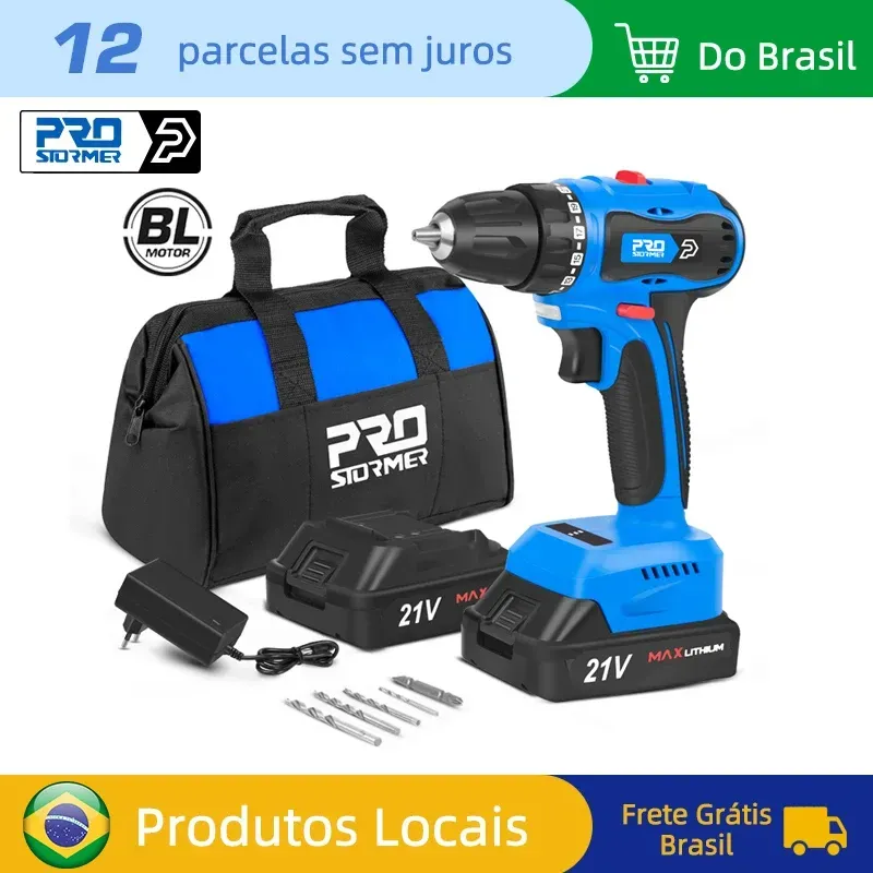 [Brasil] Furadeira/Parafusadeira Eltrica Prostomer,  Bateria 21v